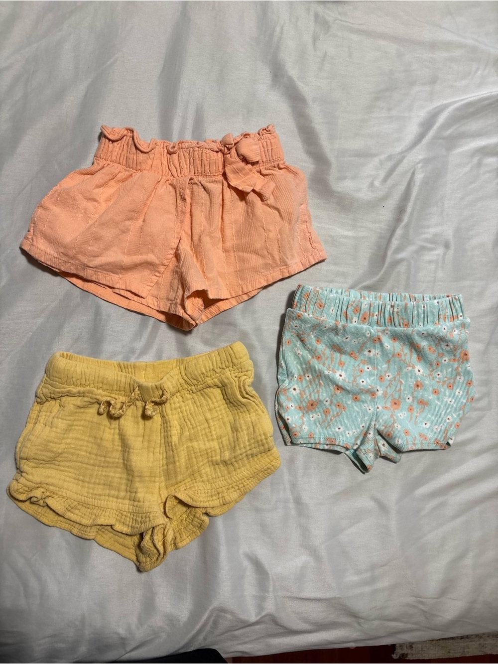 18 month girls shorts bundle summer floral yellow orange